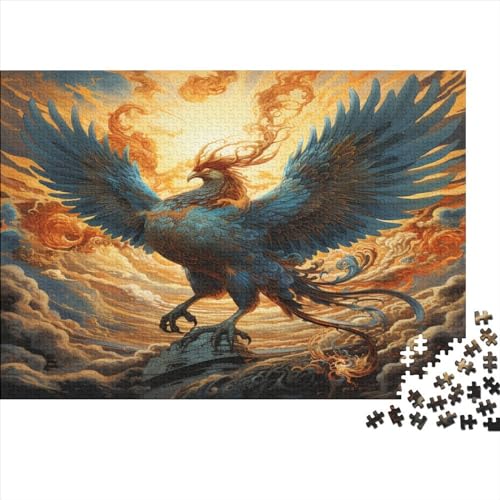 Blue Phoenix Schwebt im Himmel, 3D-Puzzle für Erwachsene und Jugendliche ab 12 Jahren, ungelöstes Puzzle, 1000 Teile (75 x 50 cm) von ONDIAN