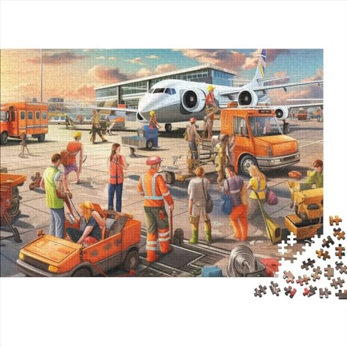 Busy Airport Ground Staff Puzzles 500 Teile Für Erwachsene Puzzles Für Erwachsene 500 Teile Puzzle Lernspiele Ungelöstes Puzzle 500pcs (52x38cm) von ONDIAN