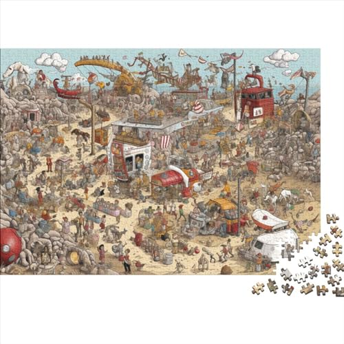 Cartoon Art Theme Puzzles 500 Teile Für Erwachsene Puzzles Für Erwachsene 500 Teile Puzzle Lernspiele Ungelöstes Puzzle 500pcs (52x38cm) von ONDIAN