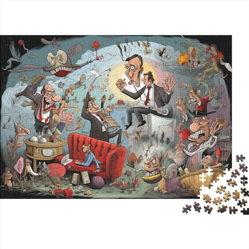 Cartoon Illustration Theme 3D-Puzzles 1000 Teile Für Erwachsene Puzzles Für Erwachsene 1000 Teile Puzzle Lernspiele Ungelöstes Puzzle 1000pcs (75x50cm) von ONDIAN