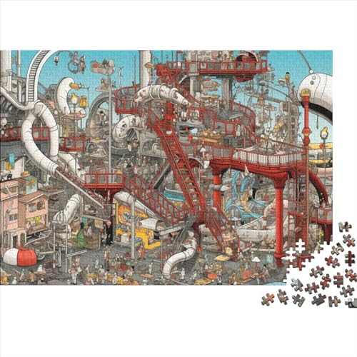 Cartoon-Kunst-Thema, 3D-Puzzle, 500 Teile für Erwachsene, Puzzle für Erwachsene, 500-teiliges Puzzle, Lernspiele, ungelöstes Puzzle, 500 Teile (52 x 38 cm) von ONDIAN