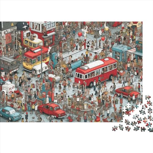 Cartoon-Kunst-Themen-Puzzles für Erwachsene, 500 Puzzles für Erwachsene, 500 Teile, Puzzle 500 Teile, ungelöstes Puzzle, 500 Teile (52 x 38 cm) von ONDIAN