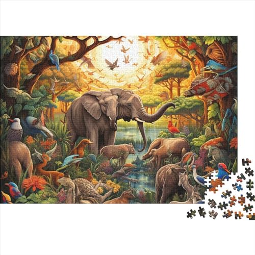 Colorful Animals Puzzles 1000 Teile Für Erwachsene Puzzles Für Erwachsene 1000 Teile Puzzle Lernspiele Ungelöstes Puzzle 1000pcs (75x50cm) von ONDIAN