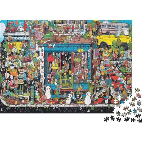 Comic-Cartoon-Spiel-Puzzle, 1000 Teile für Erwachsene, Puzzles für Erwachsene, 1000-teiliges Puzzle, Lernspiele, ungelöstes Puzzle, 1000 Teile (75 x 50 cm) von ONDIAN