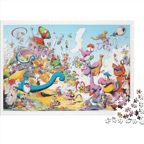 Comic-Thema, 3D-Puzzle, 1000 Teile für Erwachsene, Puzzles für Erwachsene, 1000-teiliges Puzzle, Lernspiele, ungelöstes Puzzle, 1000 Teile (75 x 50 cm) von ONDIAN