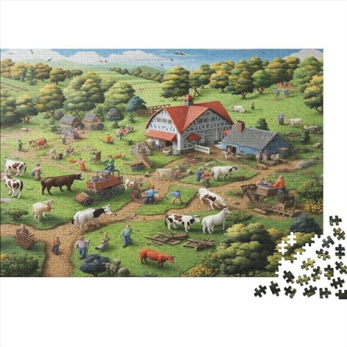 Cows on The Farm Puzzles Für Erwachsene 300 Puzzles Für Erwachsene 300 Teile Puzzle 300 Teile Ungelöstes Puzzle 300pcs (40x28cm) von ONDIAN
