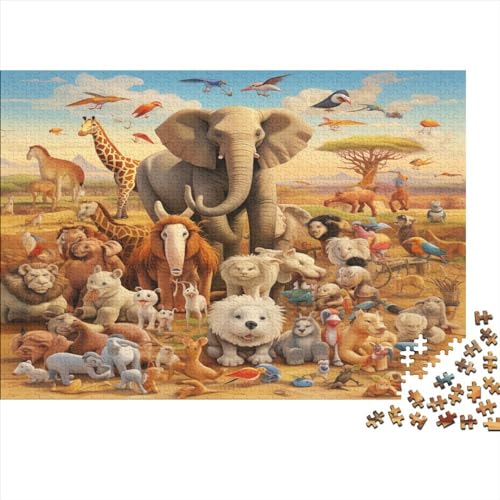 Cute Animal Theme Ungelöstes 3D-Puzzle Mit 300 Teilen Für Erwachsene Und Jugendliche Ab 12 Jahren 300pcs (40x28cm) von ONDIAN