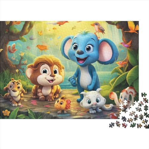 Cute Colorful Animals Puzzles 500 Teile Für Erwachsene Puzzles Für Erwachsene 500 Teile Puzzle Lernspiele Ungelöstes Puzzle 500pcs (52x38cm) von ONDIAN