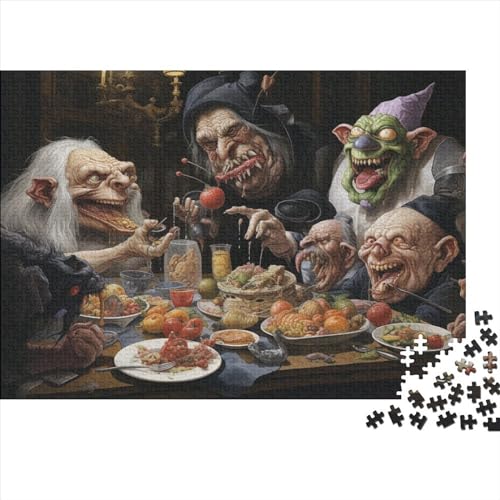 Devil's Dinner Puzzles 1000 Teile Für Erwachsene Puzzles Für Erwachsene 1000 Teile Puzzle Lernspiele Ungelöstes Puzzle 1000pcs (75x50cm) von ONDIAN