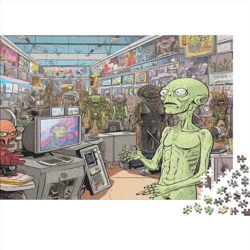 Diverse Aliens 1000-teiliges Puzzle Für Erwachsene, Familie Oder Teenager, Puzzle-Spielzeug, Lernspiele, Stressabbau-Puzzles, Einzigartige Heimdekoration Und Geschenke 1000pcs (75x50cm) von ONDIAN