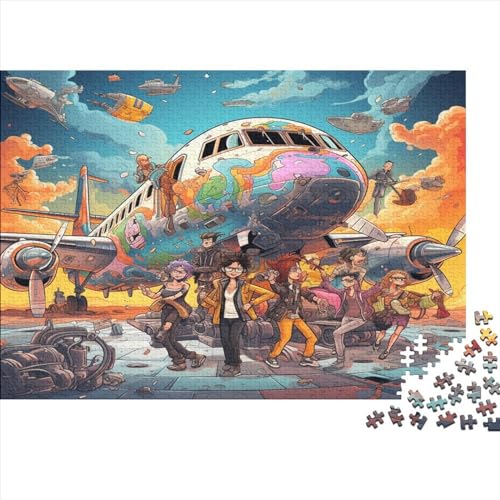 Farbige Flugzeug-Puzzles für Erwachsene, 500-teiliges Puzzle für Erwachsene, 500 Teile für Erwachsene, herausforderndes Spiel, 500 Teile (52 x 38 cm) von ONDIAN