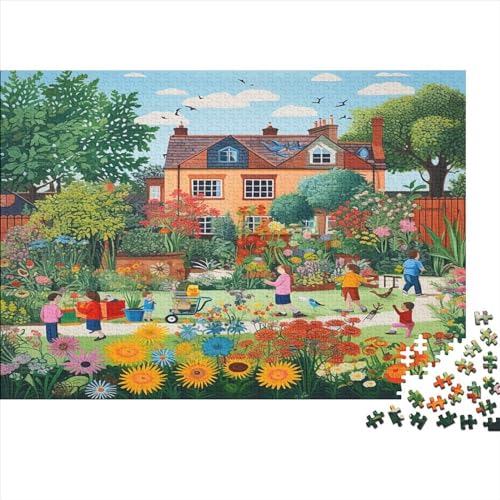 Gardens in North London Puzzle für Erwachsene, 500-teiliges Puzzle für Erwachsene, 500 Teile für Erwachsene, herausforderndes Spiel, ungelöstes Puzzle, 500 Teile (52 x 38 cm) von ONDIAN