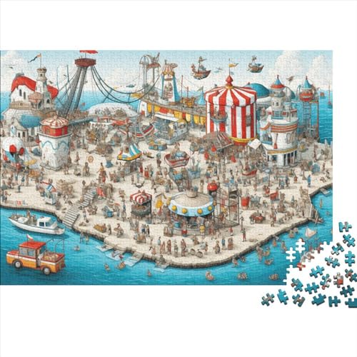 Harbor City Theme Puzzles Für Erwachsene 500 Teile Puzzles Für Erwachsene Puzzles 500 Teile Für Erwachsene Anspruchsvolles Spiel Ungelöstes Puzzle 500pcs (52x38cm) von ONDIAN