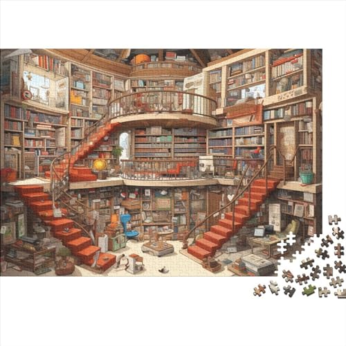 Library Puzzles 500 Teile Für Erwachsene Puzzles Für Erwachsene 500 Teile Puzzle Lernspiele Ungelöstes Puzzle 500pcs (52x38cm) von ONDIAN