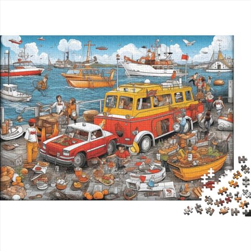 Marina Coastline Puzzles Für Erwachsene 300 Teile Puzzles Für Erwachsene Puzzles 300 Teile Für Erwachsene Anspruchsvolles Spiel 300pcs (40x28cm) von ONDIAN
