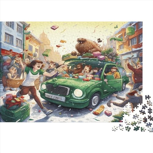 Menschen, die Geschenke zu Weihnachten erhalten, Puzzles für Erwachsene, 1000-teiliges Puzzle für Erwachsene, Puzzle, 1000 Teile für Erwachsene, herausforderndes Spiel, 1000 Teile (75 x 50 cm) von ONDIAN