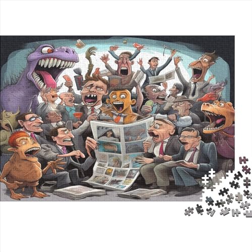 News Cartoon-Puzzle, 500 Teile für Erwachsene, Puzzle für Erwachsene, 500-teiliges Puzzle, Lernspiele, ungelöstes Puzzle, 500 Teile (52 x 38 cm) von ONDIAN