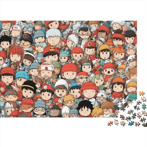 Niedliche 3D-Puzzles für Kinder, die Kopfband tragen, für Erwachsene, 1000-teiliges Puzzle für Erwachsene, herausforderndes Spiel, ungelöstes Puzzle, 1000 Teile (75 x 50 cm) von ONDIAN