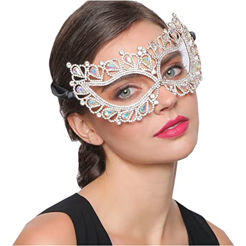ONDIAN Maskerade Maske Damenmaske Halloween Kostümball Glänzende Strassmaske von ONDIAN