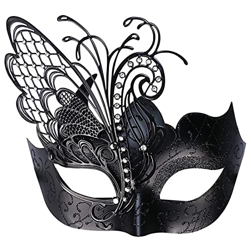 ONDIAN Maskerade Maske Maskerade-Tanzmaske Halloween-Party-Maske (Farbe : Black, Size : Free) von ONDIAN