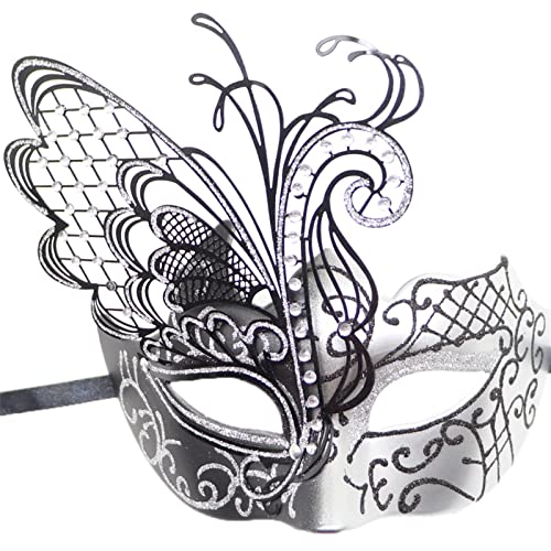 ONDIAN Maskerade Maske Maskerade-Tanzmaske Halloween-Party-Maske (Farbe : Silver, Size : Free) von ONDIAN