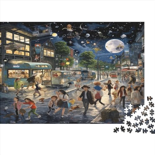 People on Busy Street 3D-Puzzles 1000 Teile Für Erwachsene Puzzles Für Erwachsene 1000 Teile Puzzle Lernspiele Ungelöstes Puzzle 1000pcs (75x50cm) von ONDIAN