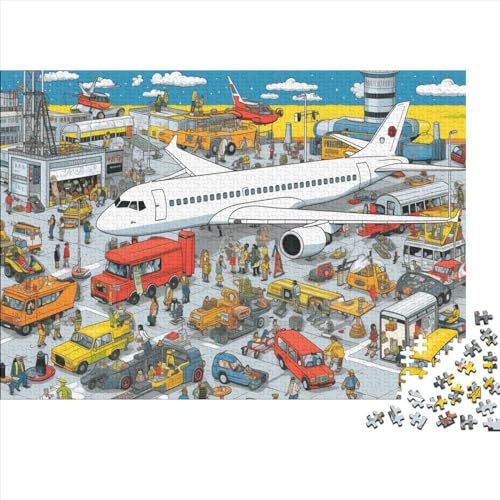 Puzzle Flugzeug am Strand, 1000 Teile für Erwachsene, Puzzle für Erwachsene, 1000 Teile, Lernspiele, ungelöstes Puzzle, 1000 Teile (75 x 50 cm) von ONDIAN