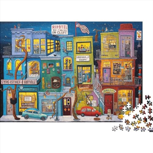 Puzzle Für Erwachsene, 300-teilige Puzzles Für Jugendliche Cartoon Art Familie, Herausfordernde Spiele, Unterhaltung, Spielzeug, Geschenke, Heimdekoration, Ungelöstes Rätsel 300pcs (40x28cm) von ONDIAN
