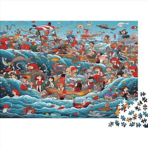 Puzzle Meerjungfrau im Ozean, 1000 Teile für Erwachsene, Puzzles für Erwachsene, 1000 Teile, Lernspiele, ungelöstes Puzzle, 1000 Teile (75 x 50 cm) von ONDIAN