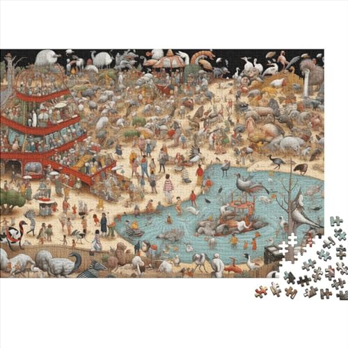 Puzzle für Erwachsene, 1000 Teile, Motiv: Hafenstadt, Puzzle für Erwachsene, Geschenke, 1000 Teile (75 x 50 cm) von ONDIAN