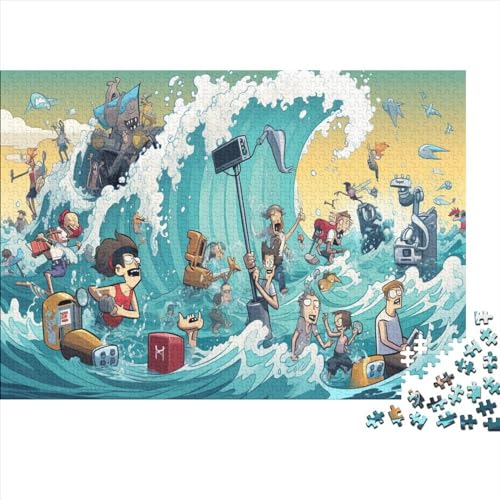 Puzzle für Erwachsene, 1000 Teile, Puzzles für Erwachsene, 1000 Teile, Puzzle, Menschen, Surfen, 1000 Teile (75 x 50 cm) von ONDIAN