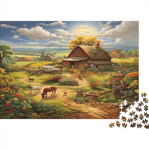 Puzzle für Erwachsene, 300 Teile, eine ruhige Ecke eines geschäftigen Bauernhofs, Puzzles für Erwachsene, Geschenke, 300 Teile (40 x 28 cm) von ONDIAN