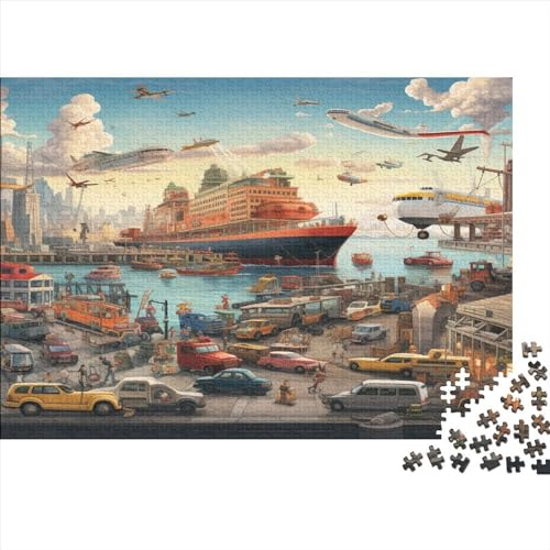 Puzzle für Erwachsene, 500 Teile, Motiv: Boot, Flugzeug, Puzzle für Erwachsene, Geschenke, 500 Teile (52 x 38 cm) von ONDIAN