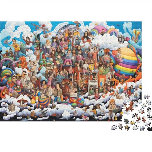 Puzzle mit 1000 Teilen für Erwachsene, Cartoon-Illustrationsthema, Familienspaß-Puzzle, 1000 Teile für Erwachsene, Geschenke, ungelöstes Puzzle, 1000 Teile (75 x 50 cm) von ONDIAN