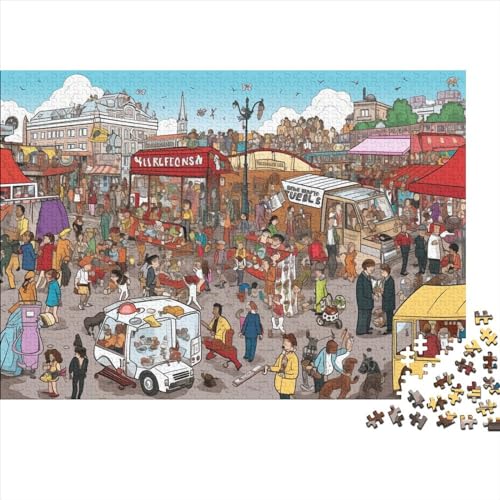 Puzzle mit 1000 Teilen für Erwachsene, überfüllte Straßen in New York, Familienspaß-Puzzle, 1000 Teile für Erwachsene, Geschenke, ungelöstes Puzzle, 1000 Teile (75 x 50 cm) von ONDIAN