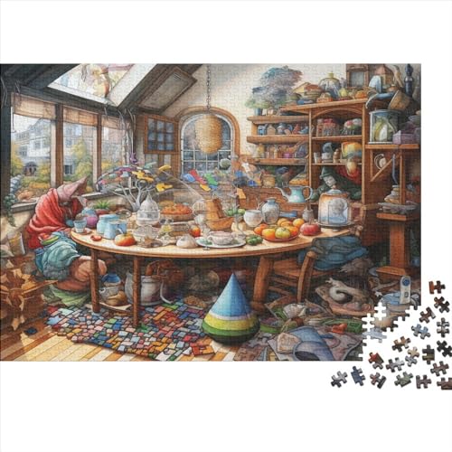 Puzzle mit 1000 Teilen für Erwachsene, unordentlicher Raum, Familienspaß-Puzzle, 1000 Teile für Erwachsene, Geschenke, ungelöstes Puzzle, 1000 Teile (75 x 50 cm) von ONDIAN