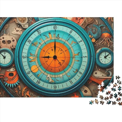 Puzzle mit Stundenzeiger-Motiv für Erwachsene, 500-teiliges Puzzle für Erwachsene, Puzzle, 500 Teile für Erwachsene, herausforderndes Spiel, 500 Teile (52 x 38 cm) von ONDIAN