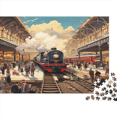 Puzzles Für Erwachsene 1000 Teile London Railway Station in The 19th Century Spielzeug, Familienspiele, Weihnachts- Und Geburtstagsgeschenke Für Kleinkinder, Lernen, Pädagogisch, Für Jungen Und Mädche von ONDIAN