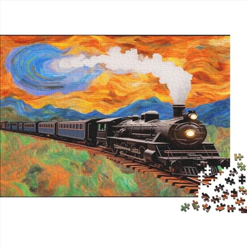 Steam Train 500-teiliges Puzzle Für Erwachsene, Familie Oder Teenager, Puzzle-Spielzeug, Lernspiele, Stressabbau-Puzzles, Einzigartige Heimdekoration Und Geschenke 500pcs (52x38cm) von ONDIAN