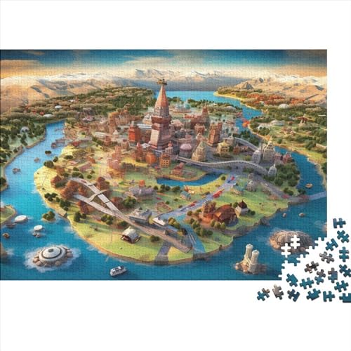 Top View of City 3D-Puzzles 1000 Teile Für Erwachsene Puzzles Für Erwachsene 1000 Teile Puzzle Lernspiele Ungelöstes Puzzle 1000pcs (75x50cm) von ONDIAN