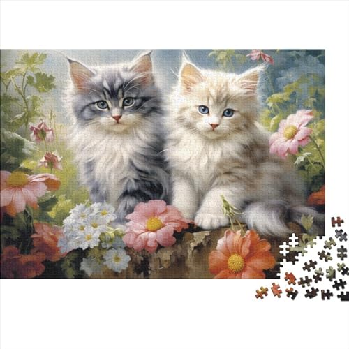 Two Cute Kittens Puzzles 500 Teile Für Erwachsene Puzzles Für Erwachsene 500 Teile Puzzle Lernspiele Ungelöstes Puzzle 500pcs (52x38cm) von ONDIAN