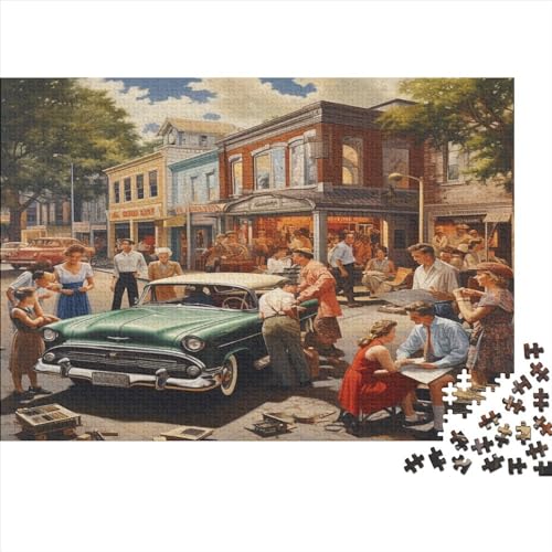 UK Street Scene in The 1950s Puzzles 500 Teile Für Erwachsene Puzzles Für Erwachsene 500 Teile Puzzle Lernspiele Ungelöstes Puzzle 500pcs (52x38cm) von ONDIAN