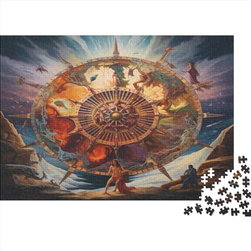 Wheel of Karma Puzzle 500 Teile für Erwachsene, Puzzle für Erwachsene, 500 Teile, Lernspiele, ungelöstes Puzzle, 500 Teile (52 x 38 cm) von ONDIAN