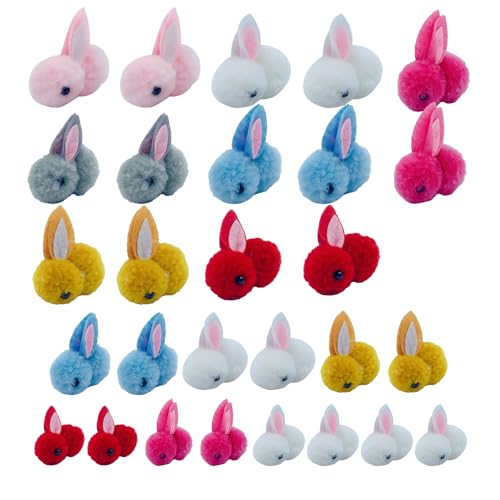 ONEBO 28 Stück Mini Plüsch-Hase,Hase Tasche Anhänger,Mini Plüsch Klein Hase,für Ostern Geburtstagstorte Hochzeit Dekoration(3 Größen) von ONEBO