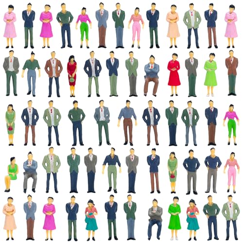 ONEST 60 Stück 1:50 Maßstab Miniatur Menschen Figuren Mini Kunststoff Figuren Puppenhaus Zubehör Minifiguren Handbemalt Stehend und Sitz Personen für Miniaturszenen ONEST 60 Stück 1:50 Maßstab Miniatur Menschen Figuren Mini Kunststoff Figuren Puppenhaus Zubehör Minifiguren Handbemalt Stehend und Sitz Personen für Miniaturszenen von ONEST