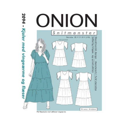 ONION Schnittmuster 2094 Kleider mit Flügelärmeln und Rüschen Größe. XS-XL von ONION