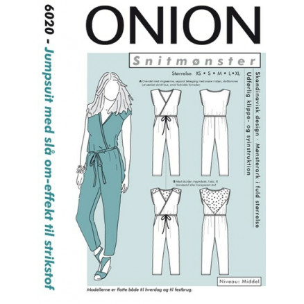 ONION Schnittmuster 6020 Jumpsuit mit Wickeleffekt Größe. XS-XL von ONION
