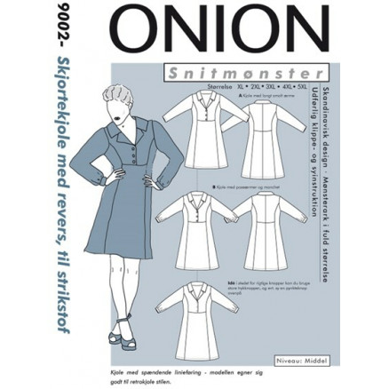 ONION Schnittmuster Plus 9002 Hemdkleid mit Revers Größe. XL-5XL von ONION