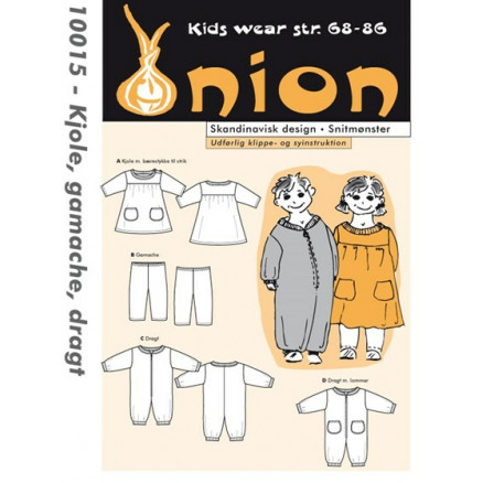 ONION Schnittmuster Kids 10015 Kleid, Leggings und Overall Gr. 68-86/6-18 Monate von ONION