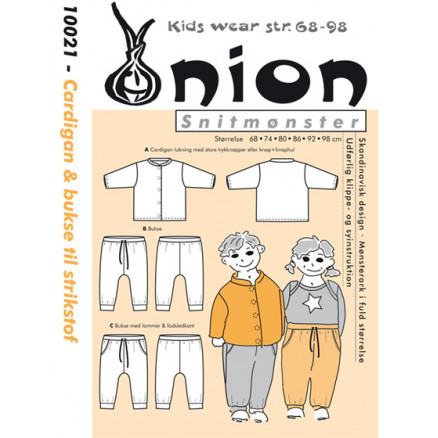 ONION Schnittmuster Kids 10021 Cardigan und Hose Gr. 68-98/6-18 Monate 2-3 Jahre von ONION